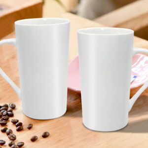 YINUOWEI 20oz Porcelain Coffee Mugs Set Large Ceramic Handled Milk Mug Drinking Cups for Tea, Coffee, Cocoa, Pure White