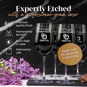 Custom 17oz Stemmed Wine Glass with Your Custom Logo Design or Personalized Text - Permanent Laser Engraving - Wedding Favors, Corporate Gifts, Birthdays, Parties or Events