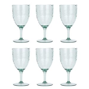 unkno 14 ounce acrylic stem wine glasses, all-purpose wine glasses, set of 6 - spanish green,dishwasher safe, bpa free (spanish green, 6)
