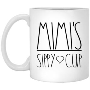 mimi's sippy cup ceramic coffee mug, mug gifts christmas, birthday gift, mimi to be mug, mother's day for mimi, birthday for mimi, funny mimi coffee mug 11oz