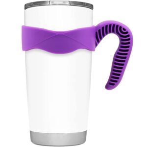 hyturtle 1pcs stylish and functional purple tumbler handle for 20oz cups - secure grip, lightweight, dishwasher safe - ideal for travel and outdoor activities - bpa free
