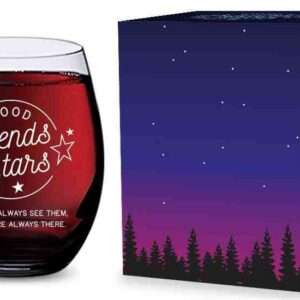 GSM Brands Stemless Wine Glass for Best Friend - Made of Unbreakable Tritan Plastic and Dishwasher Safe - 16 ounces