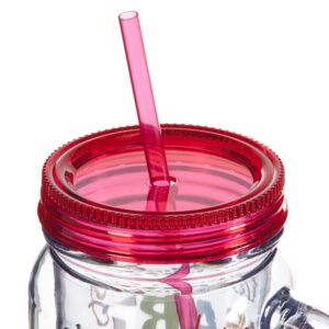 Cypress Home Teacher Appreciation 20 oz Gift Mug It Takes A Big Heart To Help Shape Little Minds | Red | Double Wall Insulated Mason Jar With Straw | 6.25-in Tall x 5-in Wide