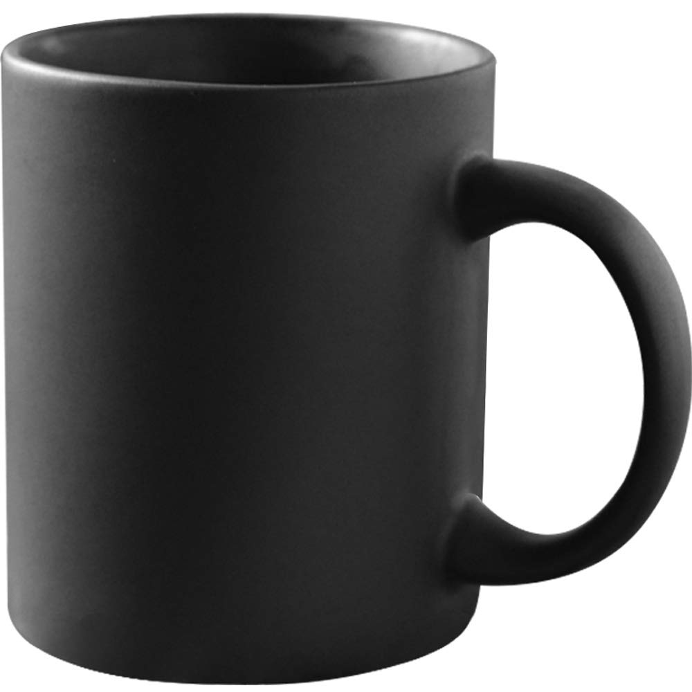 11 oz Matte Black Porcelain Coffee Mug, Smilatte Classic Ceramic Cup with Hanlde for Latte Cappuccino Tea, Matt Black