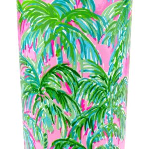 Lilly Pulitzer 20 Oz Insulated Tumbler with Lid, Pink/Green Stainless Steel Travel Cup, Double Wall Metal Tumbler, Suite Views