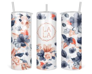 nmpassion tumbler for mother's day - best tumbler - birthday gift - nmpassion floral travel cup - watercolor florals 20 oz skinny tumbler floral flowers - stainless steel insulated cup white