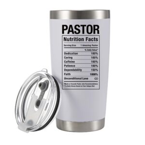 panvola pastor nutritional facts for ministers preachers ordination travel mug welcome appreciation christmas stainless steel white vacuum insulated tumbler 20oz with lid and straw