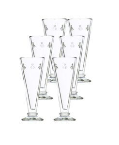 la rochere napoleon bee 5.1 oz champagne flutes - set of 6 with the iconic french bee embossed, classic, elegant and sturdy french glassware, dishwasher safe