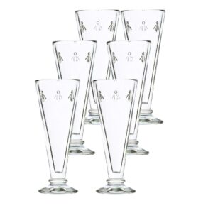 La Rochere Napoleon Bee 5.1 oz Champagne Flutes - Set of 6 with the iconic French Bee embossed, Classic, elegant and sturdy French glassware, Dishwasher safe