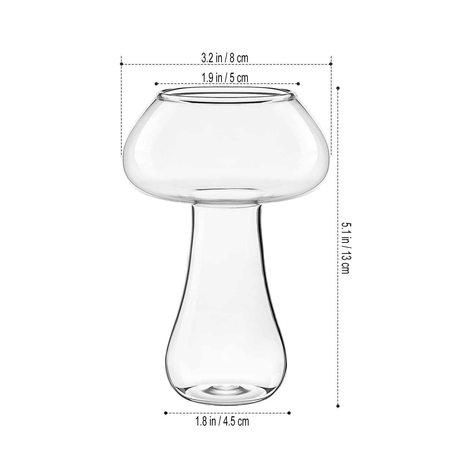 DOITOOL Cocktail Glass Creative Mushroom Shaped Cocktail Glass Glass Goblet Drink Cup for Wine Champagne Cocktail Bar Home 280ml