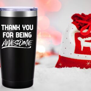 AMZUShome Thank You for Being Awesome Travel Mug Tumbler.Thank You Gifts,Inspirational Appreciation Graduation Christmas Birthday Gifts for Men Women Boss Coworker Friends(20oz Black)