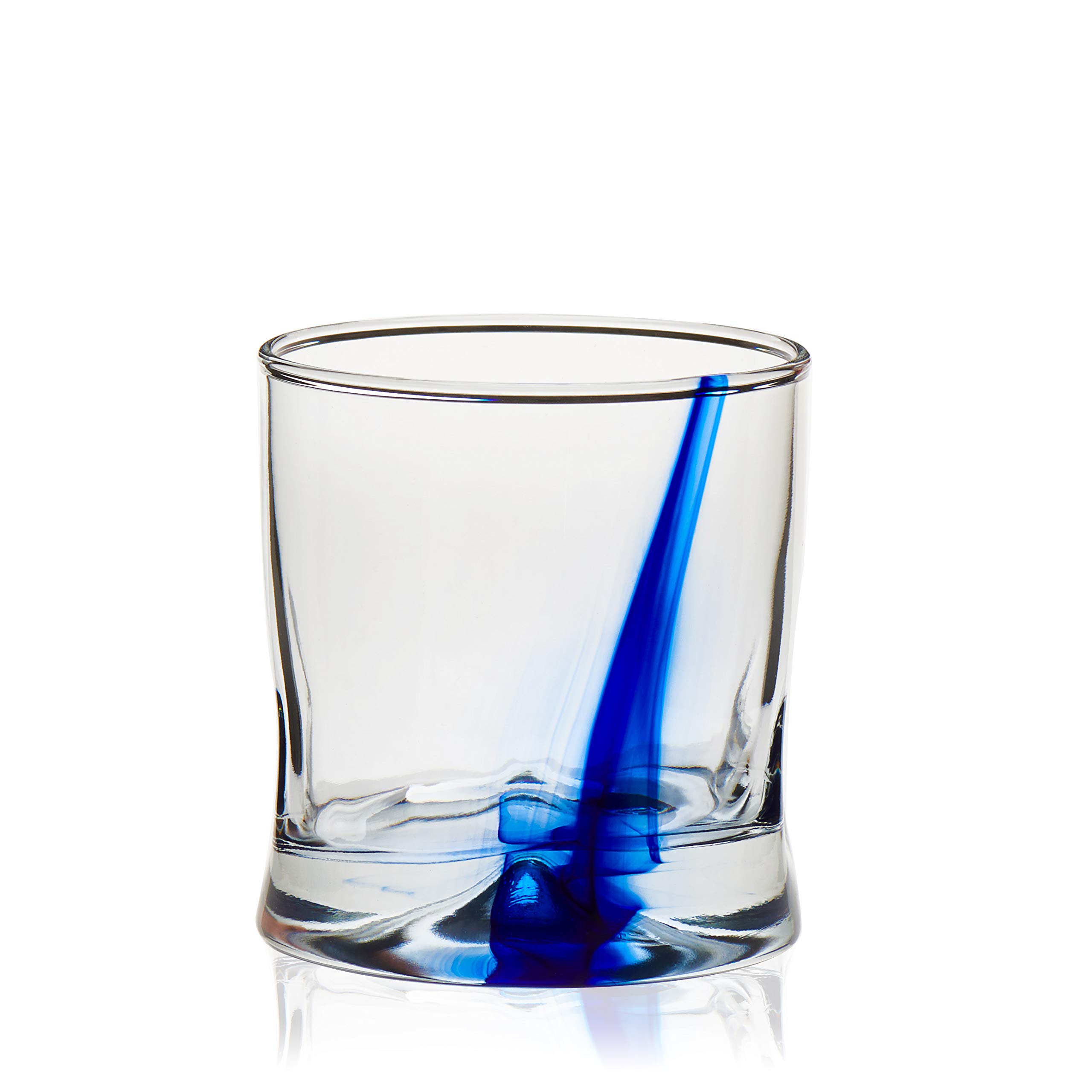 Libbey Blue Ribbon Impressions Rocks Glasses, 8-ounce, Set of 8