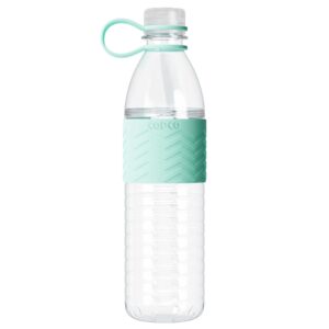 copco hydra reusable tritan water bottle with spill resistant lid and non-slip sleeve, 20-ounce, robins egg, 16 oz