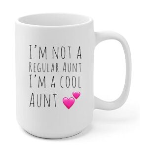panvola i'm not a regular aunt i'm a cool aunt mother's day from niece nephew sister ceramic coffee mug (15 oz)