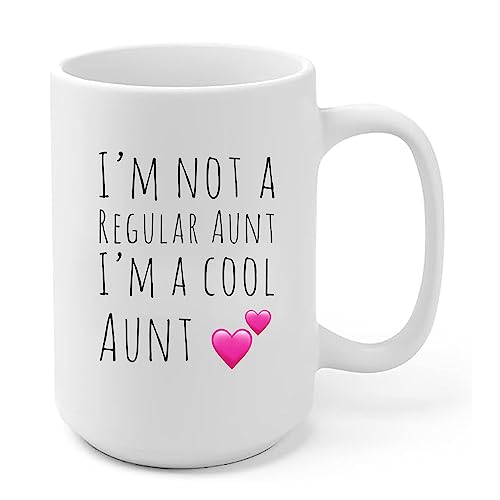 Panvola I'm Not A Regular Aunt I'm A Cool Aunt Mother's Day From Niece Nephew Sister Ceramic Coffee Mug (15 oz)