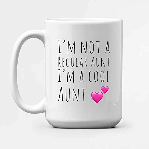 Panvola I'm Not A Regular Aunt I'm A Cool Aunt Mother's Day From Niece Nephew Sister Ceramic Coffee Mug (15 oz)