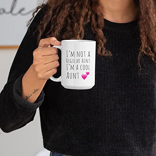 Panvola I'm Not A Regular Aunt I'm A Cool Aunt Mother's Day From Niece Nephew Sister Ceramic Coffee Mug (15 oz)