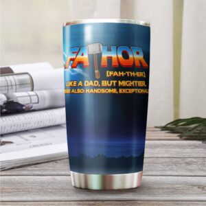 Kozmoz Inspire It's Not A Dad Bod It's A Fathor Figure Father's Day Gift From Daughter, Son Wife Christmas Gifts For Dad Birthday Gift Tumbler 20oz