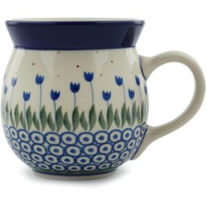 polish pottery bubble mug 16 oz water tulip