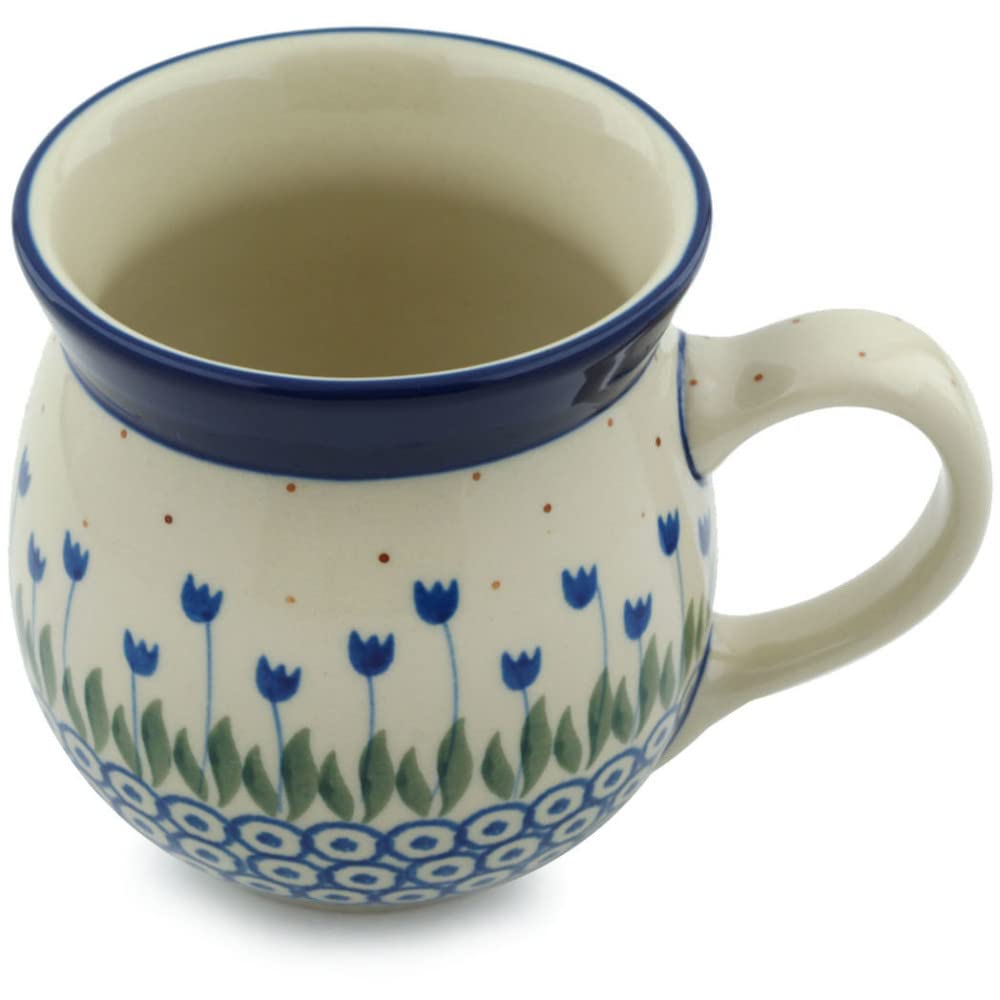 Polish Pottery Bubble Mug 16 oz Water Tulip