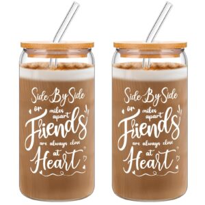 nuenen 2 pieces friends gifts coach gifts chaos coordinator gifts for women 16 oz glass coffee tumbler cup for friendship birthday gifts appreciation thank you gift coach sisters coworker (friends)