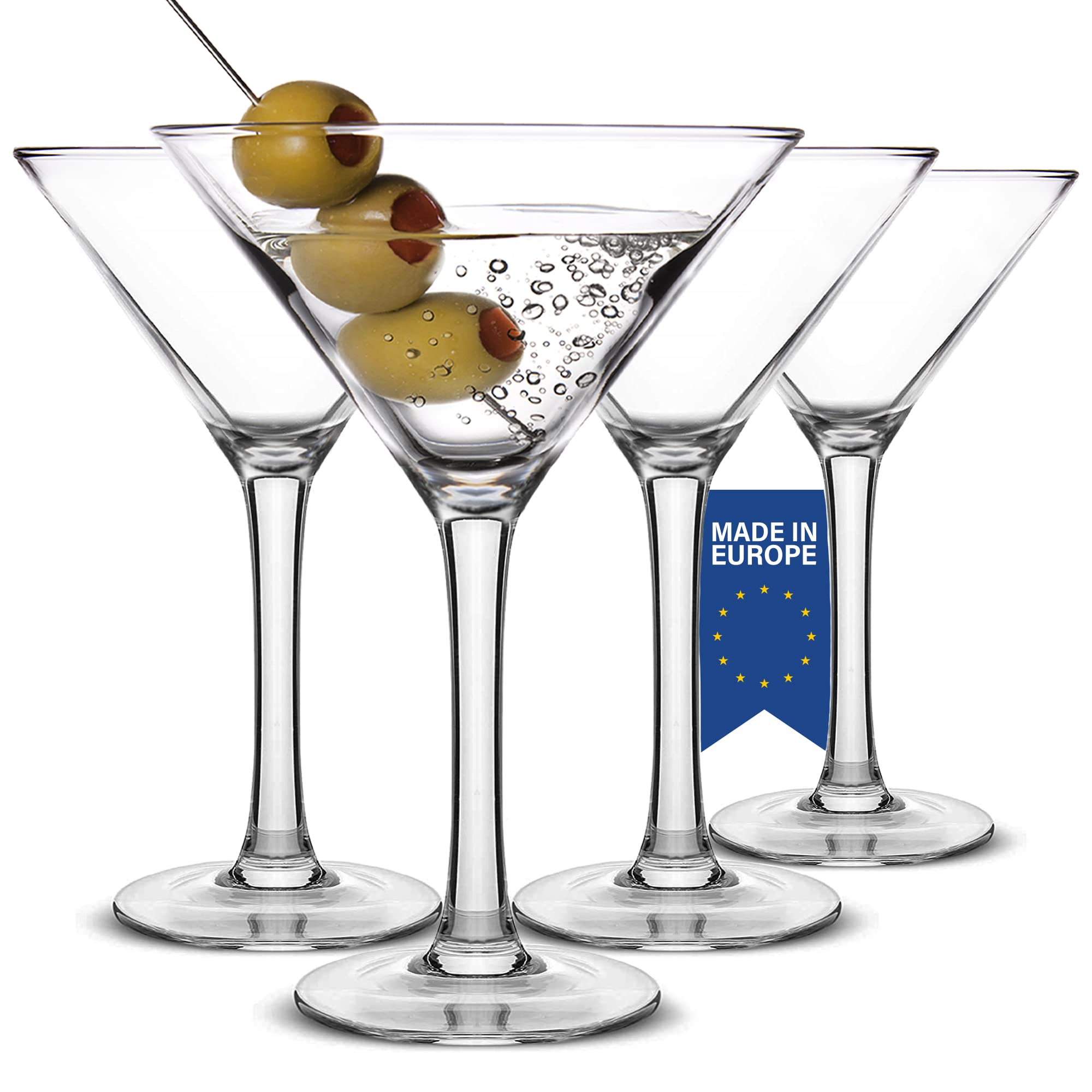 Volarium Martini Glasses Set of 4, Classics 4 Piece Martini Set, Perfect Cocktail Glasses, 6 Ounce Capacity