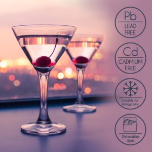 Volarium Martini Glasses Set of 4, Classics 4 Piece Martini Set, Perfect Cocktail Glasses, 6 Ounce Capacity