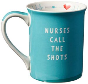 enesco our name is mud “nurse uniform, 16 oz. stoneware mug, 1 count (pack of 1), blue