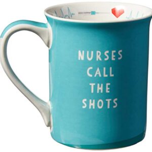 Enesco Our Name is Mud “Nurse Uniform, 16 oz. Stoneware Mug, 1 Count (Pack of 1), Blue