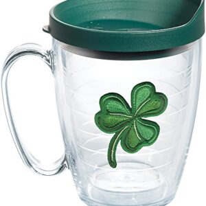 Tervis Shamrock Made in USA Double Walled Insulated Tumbler Cup Keeps Drinks Cold & Hot, 16oz Mug, Clear