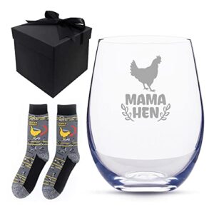 christmas gifts for chicken lovers women, handmade wine water drinking glass tumbler,18 ounces, great gifts for mom wife