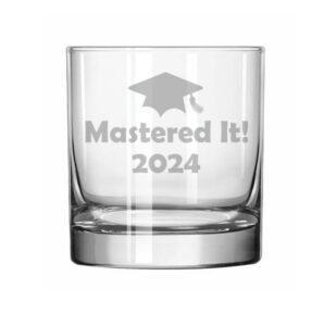 mip brand 11 oz rocks whiskey highball glass mastered it 2024 graduation master’s degree