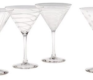 Mikasa Cheers Martini Glass Set of 4 and Double Old Fashioned Glass Set of 4