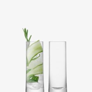 LSA Gin Highball Glasses in Clear with Subtly Flared Base - Durable Mouth Blown Glass - 13 oz Drinkware - Pack of 2