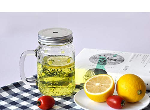 Mason Blank Sublimation transparent clear glass Jar Mugs 430ml with glass handles and straw drinking heat dye transfer 4 pieces