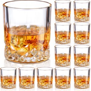 mimorou 12 pieces old fashioned whiskey glasses 10 oz bourbon glass cocktail glasses rocks glasses for whiskey bourbon liquor and cocktail drinks gift for men women home bar (elegant)