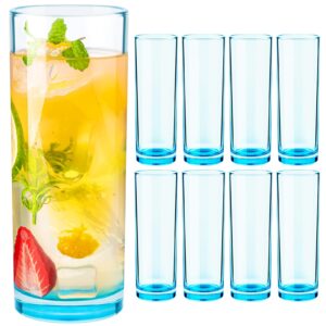 13oz highball glasses, glodarea 8pcs tall glass sets, lead-free crystal glass drinking glasses, water glasses, mojito glass cups, tom collins bar glassware, and mixed drink cocktail glass set