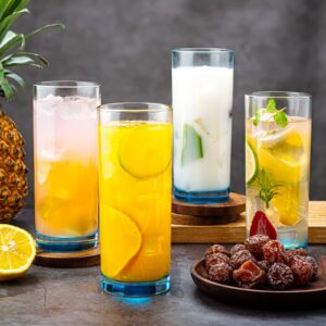 13oz Highball Glasses, Glodarea 8Pcs Tall Glass Sets, Lead-Free Crystal Glass Drinking Glasses, Water Glasses, Mojito Glass Cups, Tom Collins Bar Glassware, and Mixed Drink Cocktail Glass Set