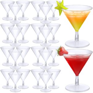 boao clear plastic martini glasses 2oz disposable cocktail glasses mini dessert cups shooter shot glasses for parties wedding events, cocktails parties (150 pieces)
