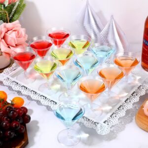 Boao Clear Plastic Martini Glasses 2oz Disposable Cocktail Glasses Mini Dessert Cups Shooter Shot Glasses for Parties Wedding Events, Cocktails Parties (150 Pieces)