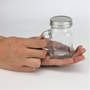 Mini Mason Jar 4 Ounce Mugs (Not Full Size) - Set of 12 Miniature Glasses With Handles And Leak-Proof Lids - Great For Gifts, Drinks, Favors, Candles And Crafts