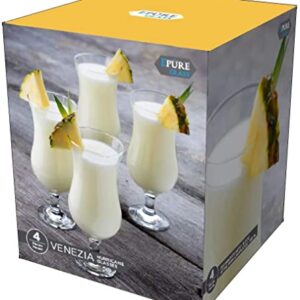 epure Venezia Collection 8 Piece Hurricane Glass Set - Perfect for Drinking Pina Coladas, Cocktails, Full-Bodied Beer, Juice, and Water (Pina Colada (15.5 oz))