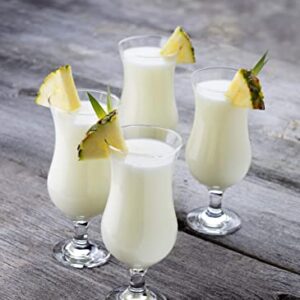 epure Venezia Collection 8 Piece Hurricane Glass Set - Perfect for Drinking Pina Coladas, Cocktails, Full-Bodied Beer, Juice, and Water (Pina Colada (15.5 oz))