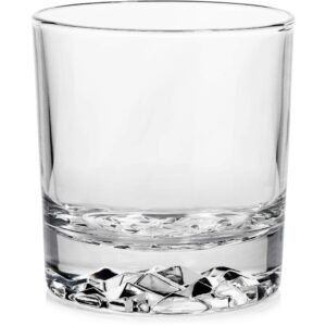 Whiskey Glasses Set of 4 with Brilliant Mountain Imprint | Bar Glasses | Old Fashioned Tumblers | Lowball Glasses | Rocks Glasses | Standard 11.5 OZ Beverage Glass