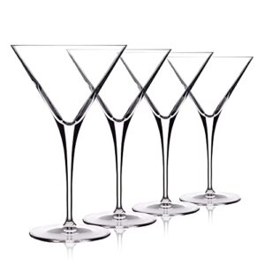 luigi bormioli crescendo 10 ounce martini glasses set of 4, crystal son-hyx glass, made in italy.