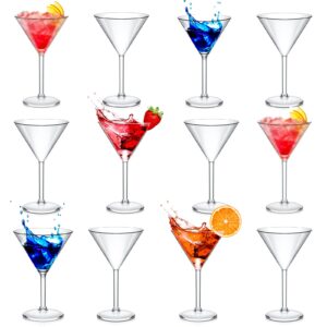 plastic martini glasses 10 oz acrylic unbreakable cocktail glasses plastic cups dessert cocktail cups drinkware drink glassware for mousse home bar restaurant wedding festival party supply (12 pieces)