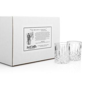 HISTORY COMPANY Astor “Men's Bar” Crystal Whiskey Glass 2-Piece Set (Gift Box Collection)