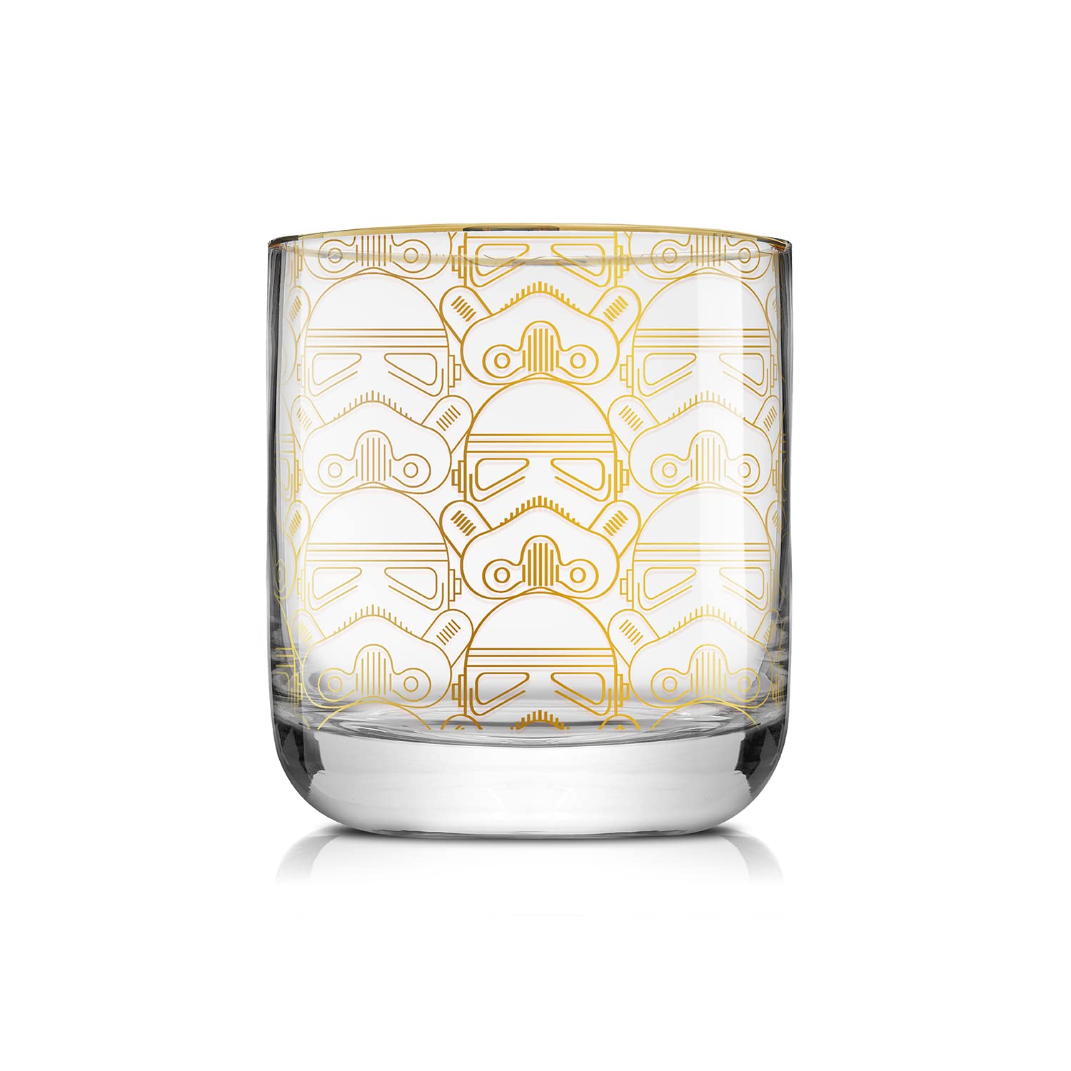 JoyJolt Star Wars Glassware. 'Deco' Lowball Glasses Set of 4, 10oz Star Wars Glasses. Short Glass Tumbler with Darth Vader in a Retro Crystal Glass Cup. Double Old Fashioned Rocks Glass or Water Glass