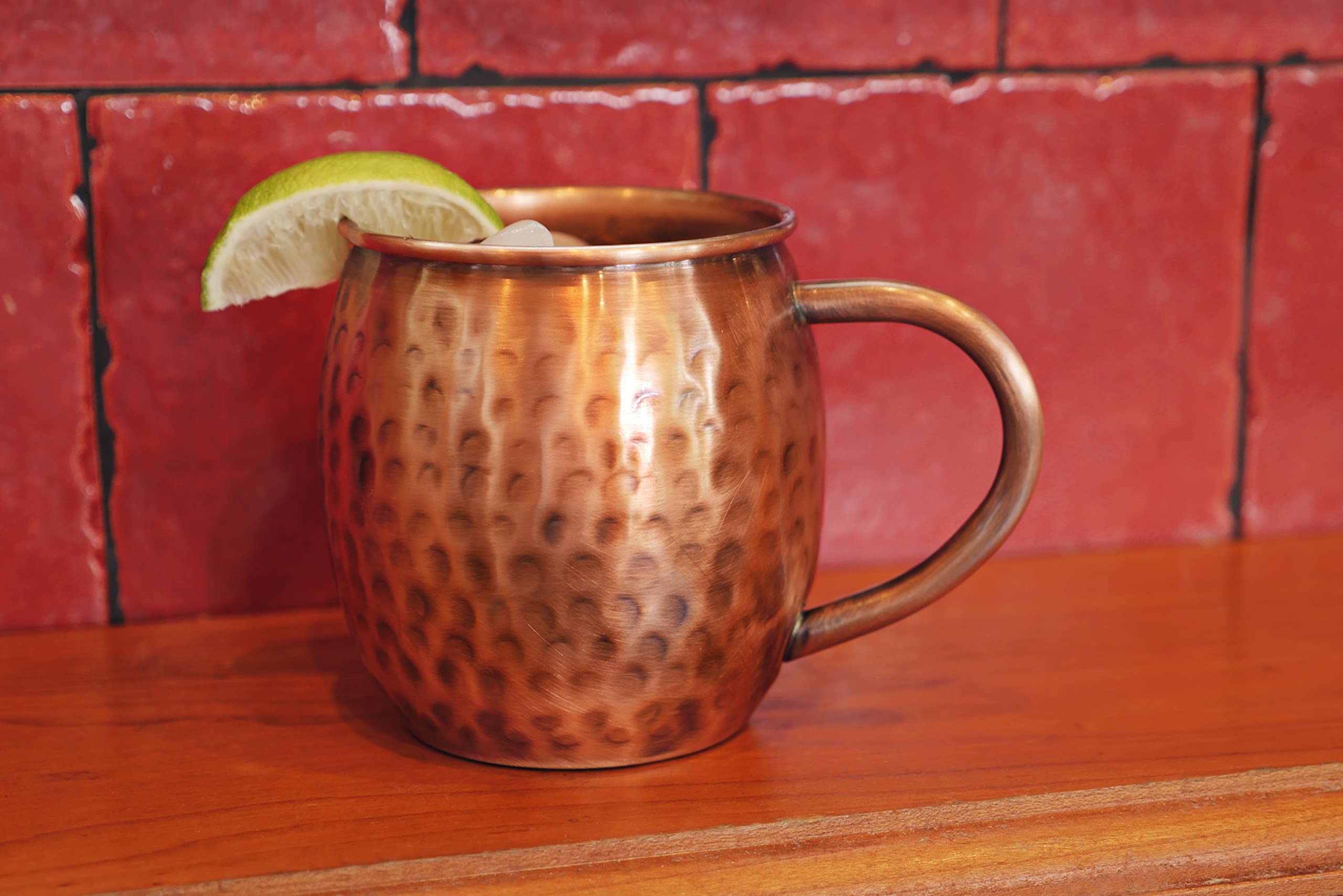 Copper Barrel Mug for Moscow Mules - 16 oz - 100% Pure Copper Mug by Alchemade - Includes FREE E-Recipe book