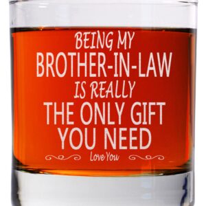 CARVELITA Being My Brother In Law Is Really The Only Gift You Need - 11oz Old Fashioned Bourbon Rocks Glass - Big Brother Gifts - Brother Birthday Gift - Brother Gifts From Sister - Gifts For Brother